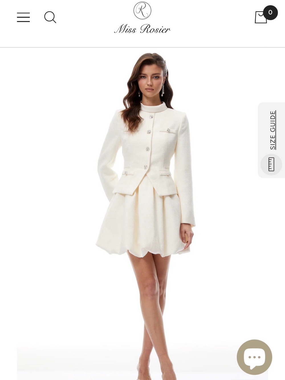 Miss Rosier Ivory Mini Dress with Structured Jacket